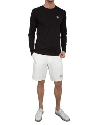 EA7 EMPORIO ARMANI T-shirt Ea7 a maniche lunghe in jersey stretch nero in UOMO