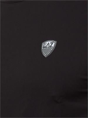 EA7 EMPORIO ARMANI T-shirt Ea7 a maniche lunghe in jersey stretch nero in UOMO