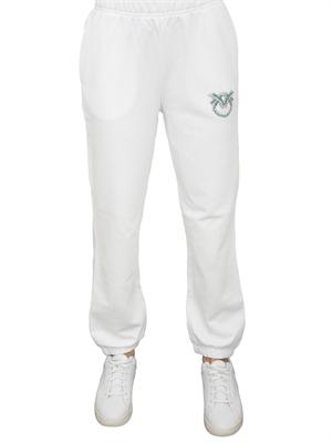 Pantalone tuta bianco Pinko con gioiello Love Birds in DONNA