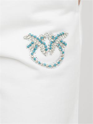 Pantalone tuta bianco Pinko con gioiello Love Birds in DONNA