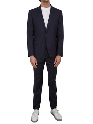 Abito Boss monopetto slim fit in lana vergine blu in UOMO