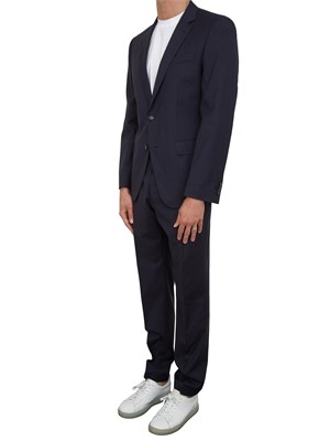 Abito Boss monopetto slim fit in lana vergine blu in UOMO