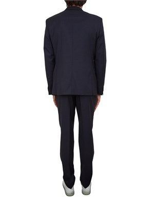 Abito Boss monopetto slim fit in lana vergine blu in UOMO