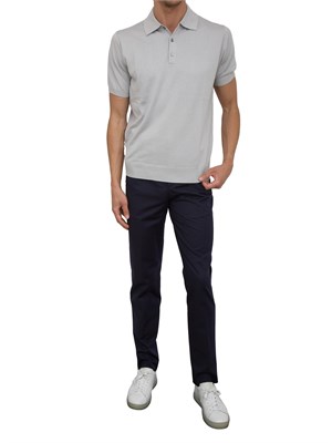 Pantaloni chino Corneliani blu scuro in tessuto tecnico di lana in UOMO