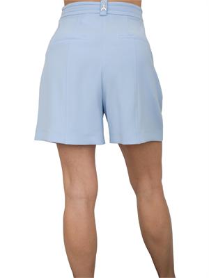 Shorts celesti Patrizia Pepe tessuto crêpe con pinces in DONNA