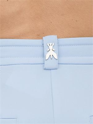 Shorts celesti Patrizia Pepe tessuto crêpe con pinces in DONNA