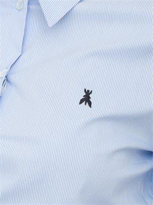 Camicia celeste a righe Patrizia Pepe con spacco su retro in DONNA