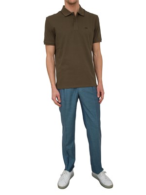 Polo verde uomo C.P. Company in cotone e logo ricamato in UOMO