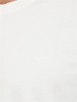 LIU JO T-shirt girocollo Liu-jo avorio con logo in UOMO