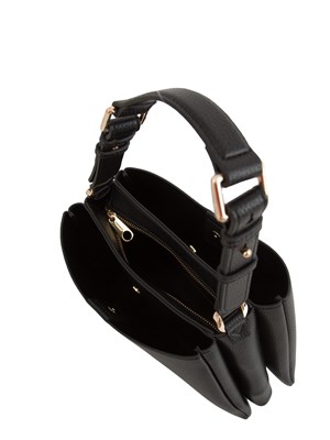 TWIN-SET Borsa a spalla nera Twinset ecopelle martellata in DONNA