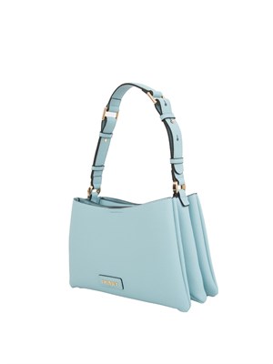 TWIN-SET Borsa a spalla celeste Twinset ecopelle martellata in DONNA
