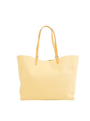 TWIN-SET Borsa a spalla Twinset in canvas giallo e ricamo logo lettering in DONNA