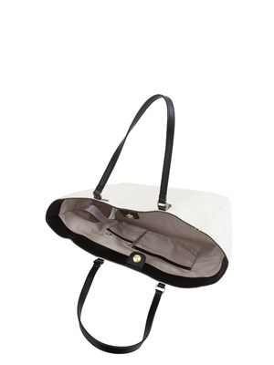 TWIN-SET Borsa a spalla Twinset in canvas color naturale e ricamo logo lettering in DONNA