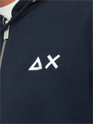Felpa Sun68 hoodie in cotone blu navy in UOMO
