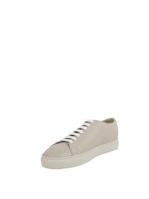 Sneaker uomo Doucal's in pelle bottalata beige e fondo tono su tono in UOMO