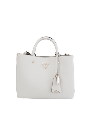 Borsa a mano Guess Jeans in ecopelle avorio effetto martellato in DONNA