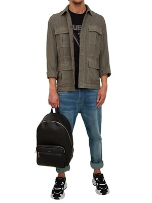 T-shirt uomo Guess Jeans in cotone nero con maxi logo davanti in UOMO