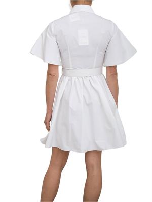 Abito corto Kocca in cotone bianco con cintura in vita e maniche corte ampie in DONNA
