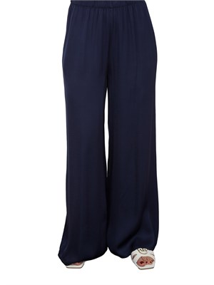 Pantalone ampio Kocca in tessuto blu effetto raso con coulisse in vita in DONNA