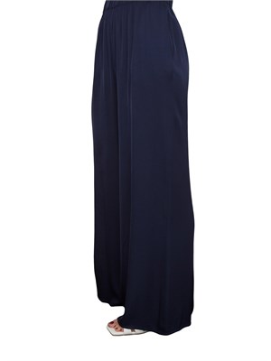 Pantalone ampio Kocca in tessuto blu effetto raso con coulisse in vita in DONNA
