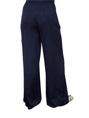 Pantalone ampio Kocca in tessuto blu effetto raso con coulisse in vita in DONNA