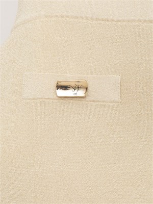 Gonna lunga Blugirl in maglia di lurex dorato con bottoni oro in DONNA
