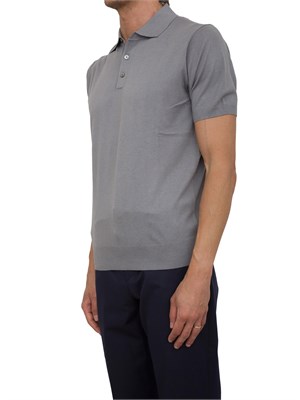 CORNELIANI Polo Coneliani grigio in misto seta in UOMO