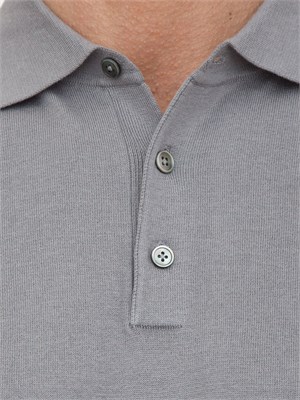CORNELIANI Polo Coneliani grigio in misto seta in UOMO