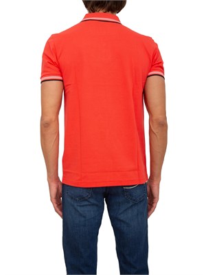 Polo slim fit Boss corallo in cotone elasticizzato con logo in UOMO