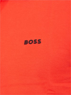 Polo slim fit Boss corallo in cotone elasticizzato con logo in UOMO