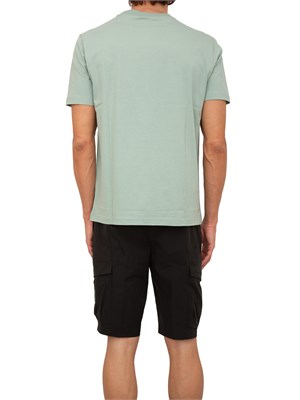 T-shirt Boss verde regular fit con logo a contrasto in UOMO