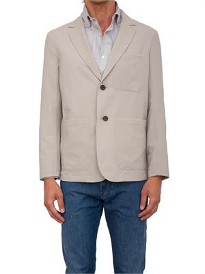 Giacca uomo monopetto Emporio Armani in nylon seersucker beige in UOMO