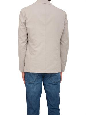 Giacca uomo monopetto Emporio Armani in nylon seersucker beige in UOMO