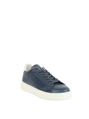 Sneaker uomo La Martina in pelle spazzolata blu effetto vintage in UOMO