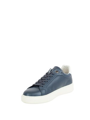 Sneaker uomo La Martina in pelle spazzolata blu effetto vintage in UOMO
