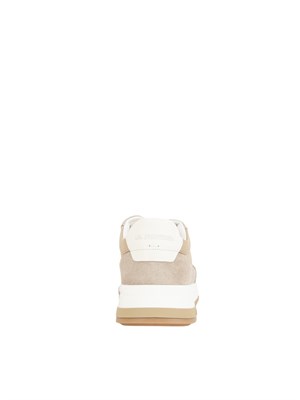 Sneaker beige La Martina uomo in tessuto e camoscio in UOMO