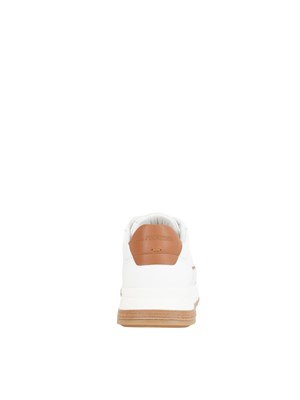 Sneaker uomo La Martina in pelle bianca con contrasti cammello in UOMO