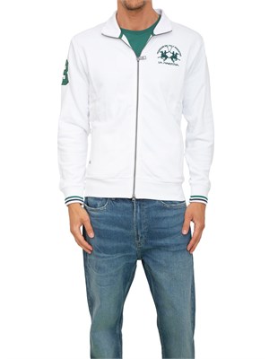 Felpa uomo La Martina in cotone french terry bianco regular fit in UOMO