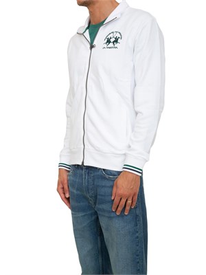 Felpa uomo La Martina in cotone french terry bianco regular fit in UOMO