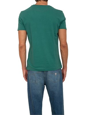 T-shirt uomo La Martina in cotone verde con logo grande a contrasto in UOMO