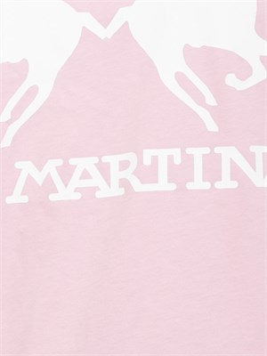 T-shirt uomo La Martina in cotone rosa con logo grande a contrasto in UOMO