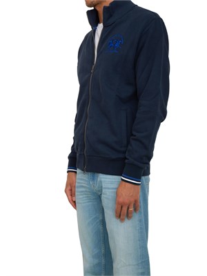 Felpa uomo La Martina in cotone french terry blu regular fit in UOMO
