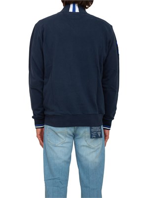 Felpa uomo La Martina in cotone french terry blu regular fit in UOMO