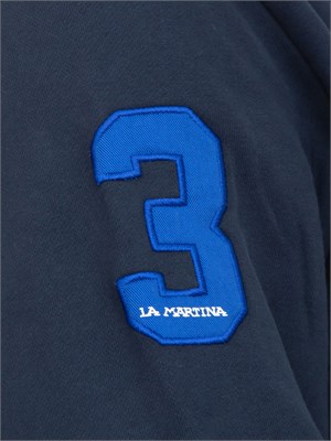 Felpa uomo La Martina in cotone french terry blu regular fit in UOMO