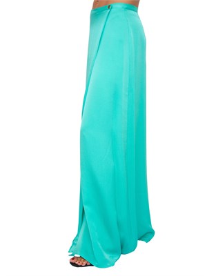 TWIN-SET Gonna lunga a portafoglio Twinset in raso martellato di viscosa verde acqua in DONNA