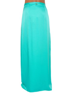 TWIN-SET Gonna lunga a portafoglio Twinset in raso martellato di viscosa verde acqua in DONNA