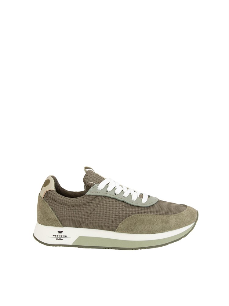 Sneaker donna Max Mara Weekend in nylon e pelle scamosciata verde