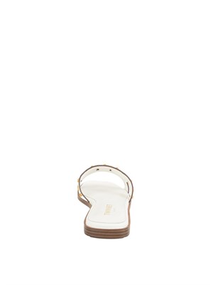 TWIN-SET Sandali slide Twinset in pelle bianco con borchie in DONNA