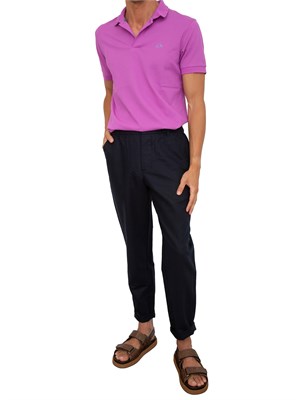 Pantalone Armani Exchange blu in lino e cotone in UOMO