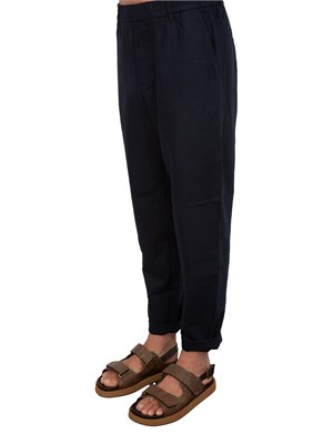 Pantalone Armani Exchange blu in lino e cotone in UOMO
